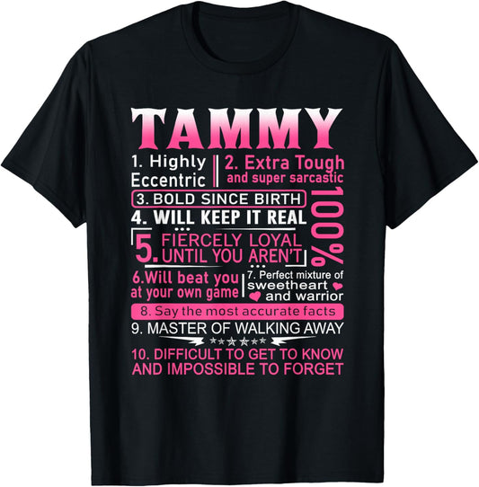 Tammy Name Shirt Personalized Tammy First Name T-Shirt - T-Shirt | Black