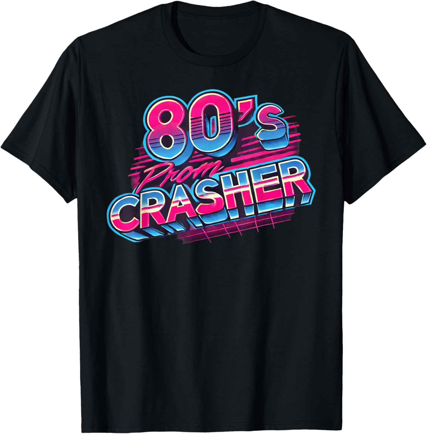 80's Prom Party Crasher Funny Prom Theme Costume Halloween T-Shirt - T-Shirt | Black