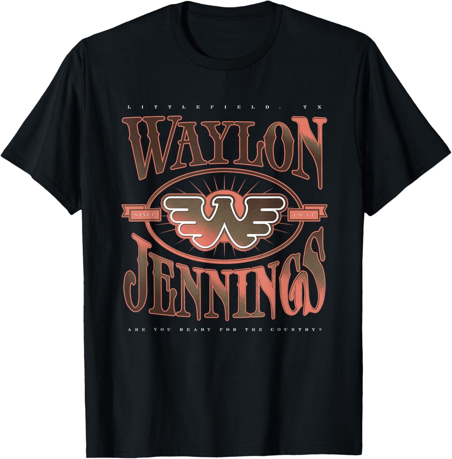 Waylon Jennings - Official Merchandise - Waylon T-Shirt - T-Shirt | Black