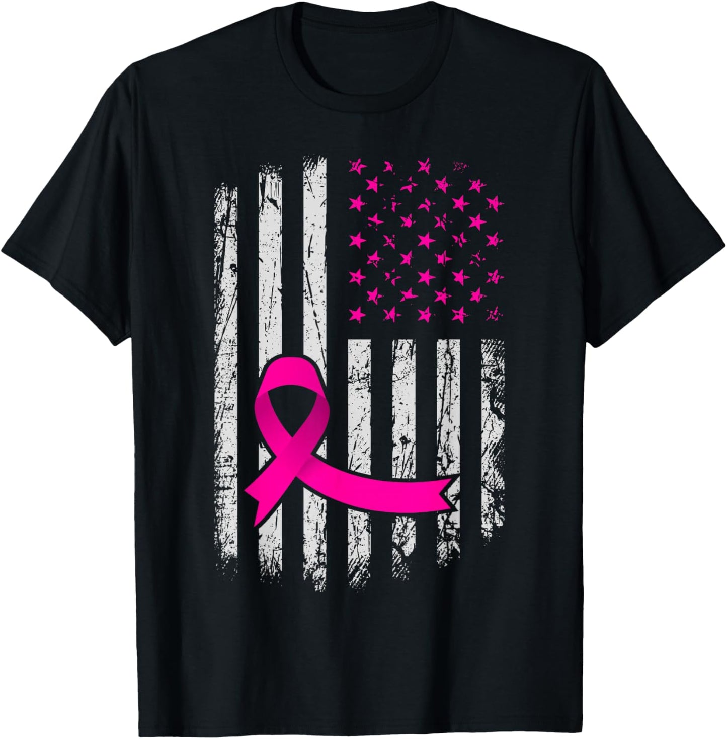 Breast Cancer bleach Awareness Flag Toddler Back Pink Women T-Shirt - T-Shirt | Black