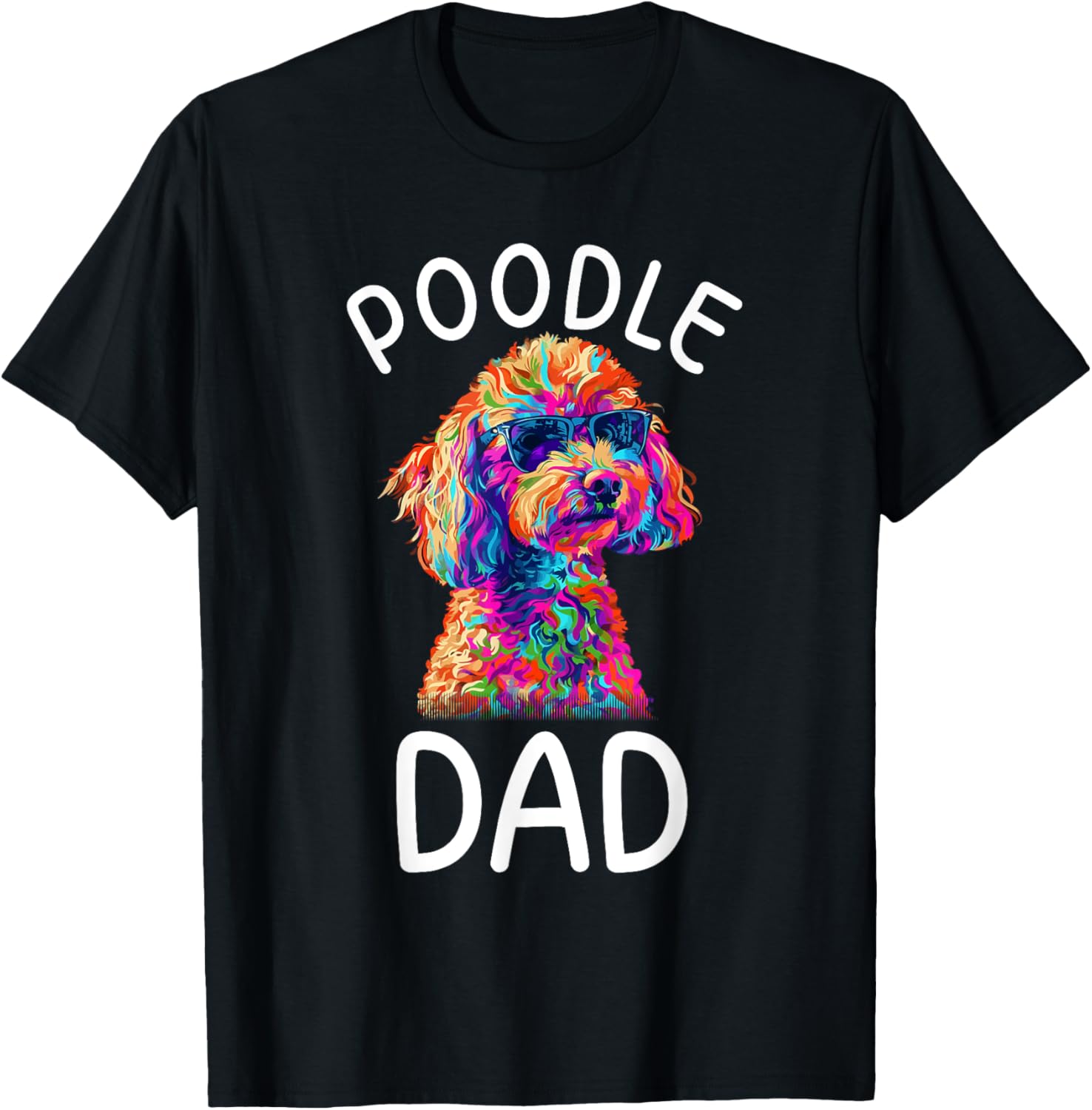 Toy Poodle Dad Pop Art Design Toy Poodle Lovers T-Shirt - T-Shirt | Black