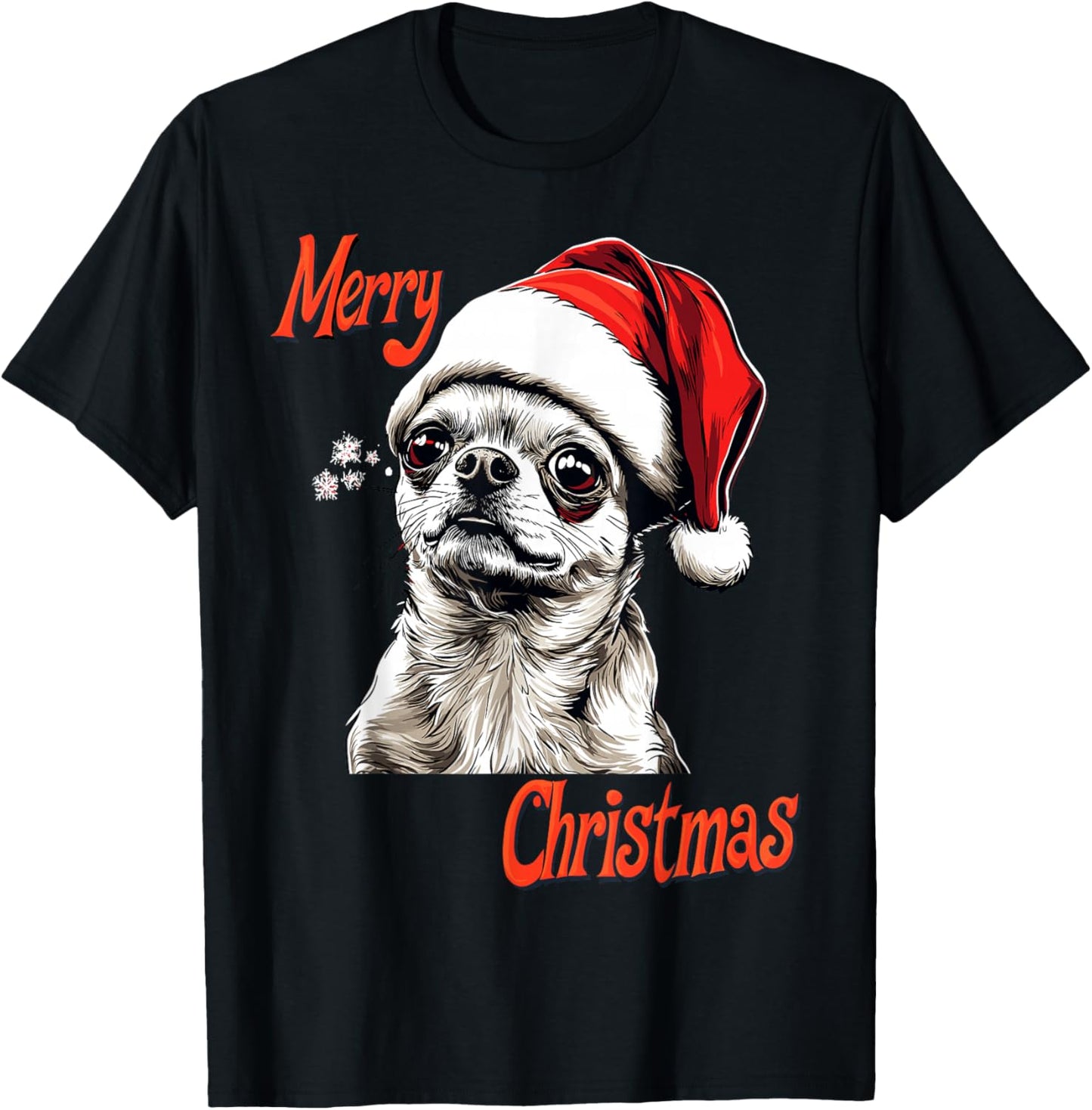 Chihuahua Santa Hat Merry Christmas Xmas Dog Lover Pajama Women Kids T-Shirt - T-Shirt | Black