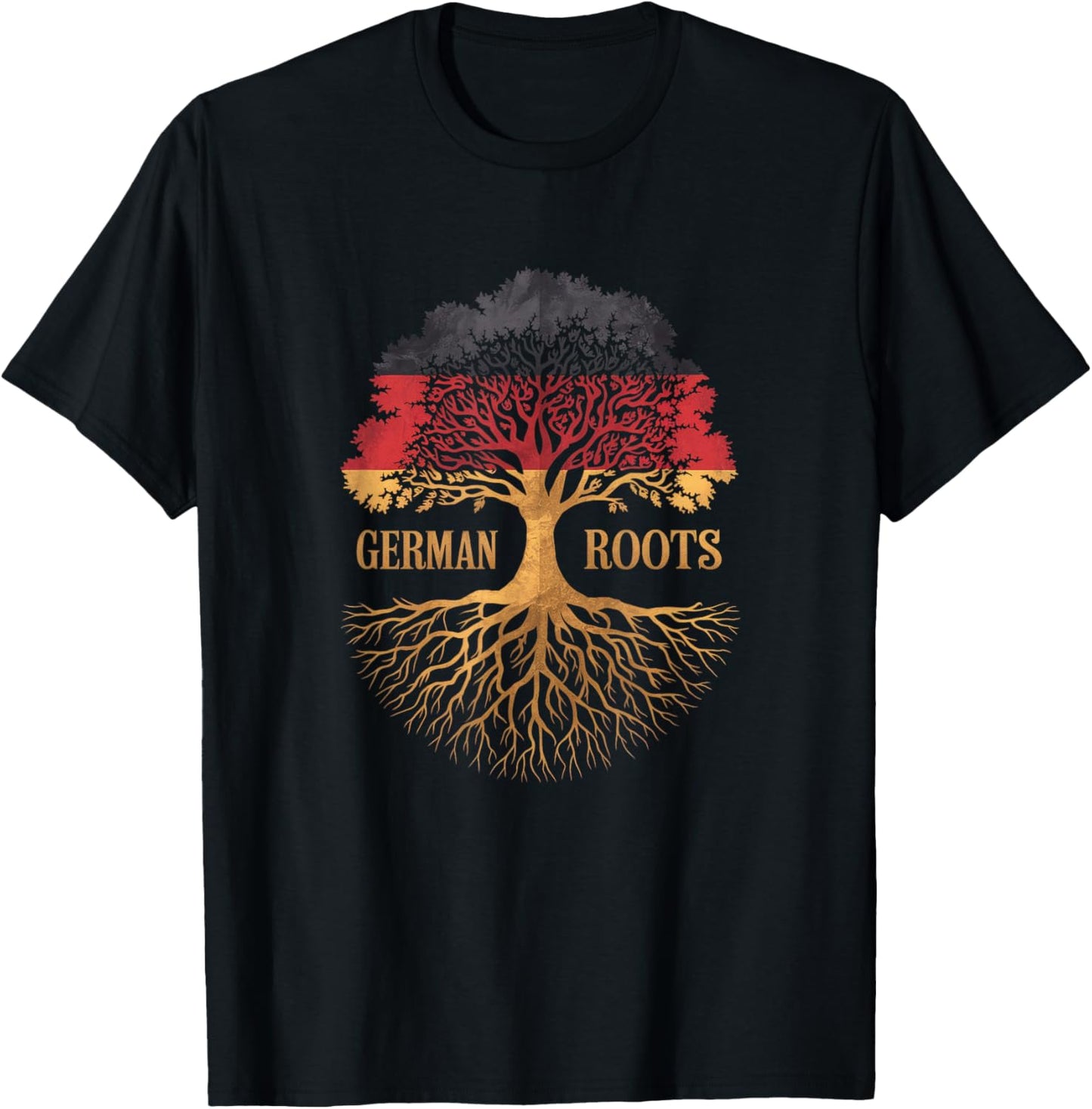 German Roots - Germany Flag Colors Family Tree Souvenir T-Shirt - T-Shirt | Black