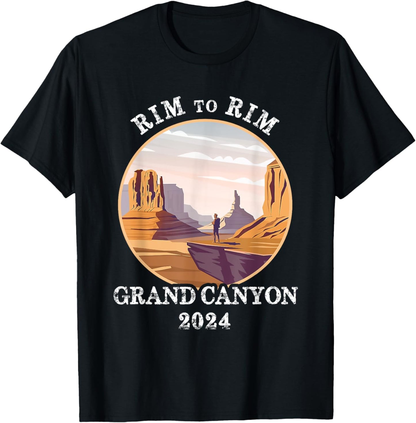 South Rim To North Rim Grand Canyon National Park Hiking T-Shirt - T-Shirt | Black