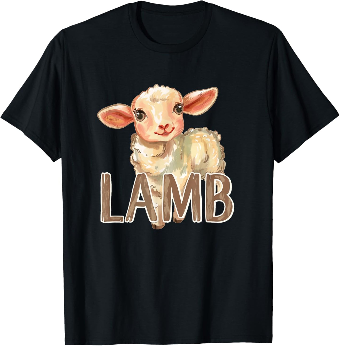 Cute Baby Lamb Face Outfit for Lambs and Sheep Lovers T-Shirt - T-Shirt | Black