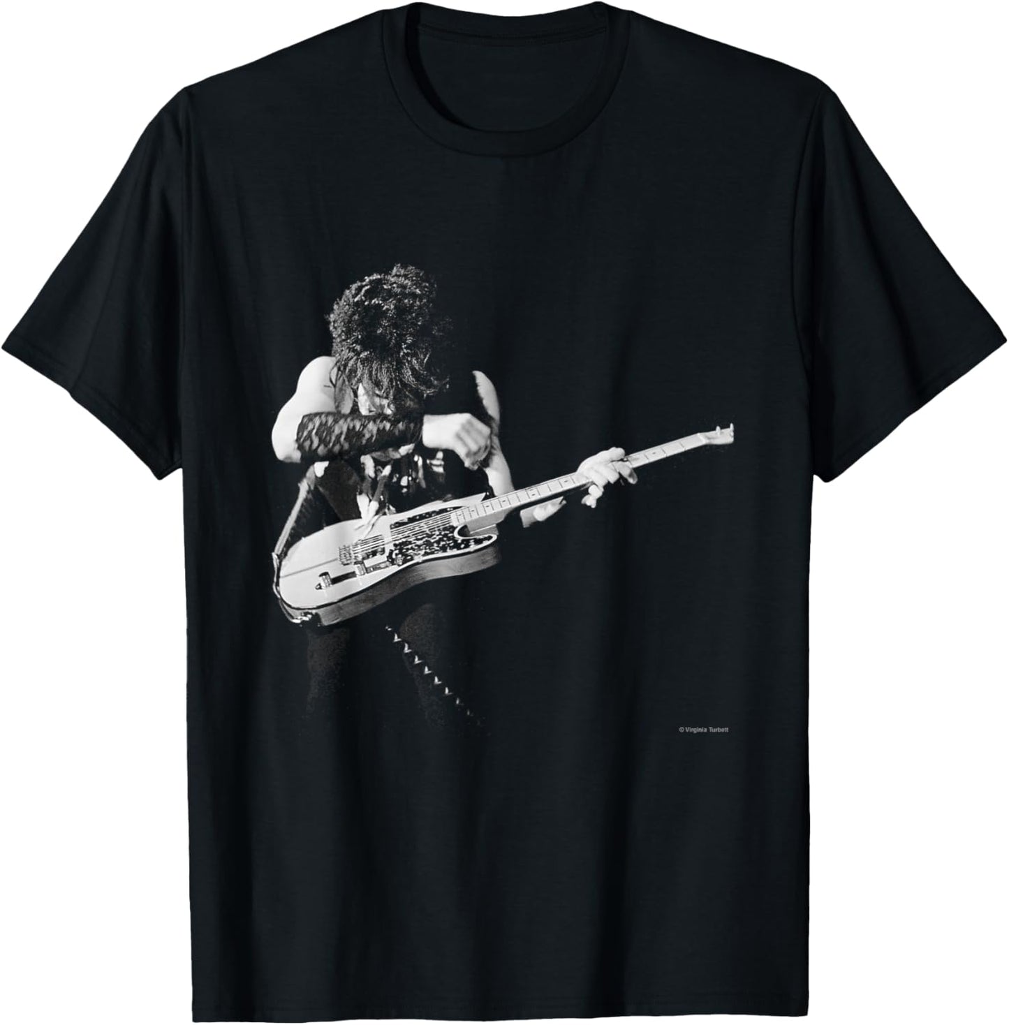 Prince Playing Guitar Live By Virgina Turbett T-Shirt - T-Shirt | Black