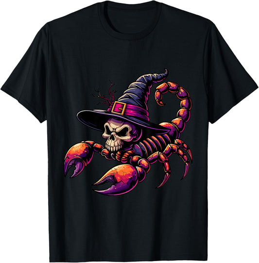 Scary Halloween Scorpion Witch Hat Costume Spooky Season T-Shirt - T-Shirt | Black