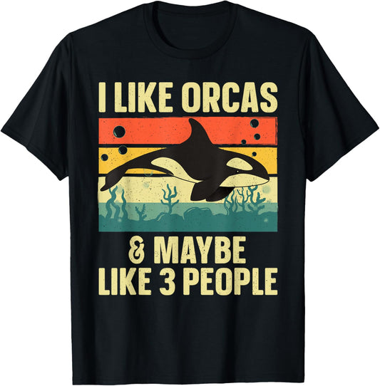 Cool Orca Design Women Kids Killer Whale Ocean Orca T-Shirt - T-Shirt | Black