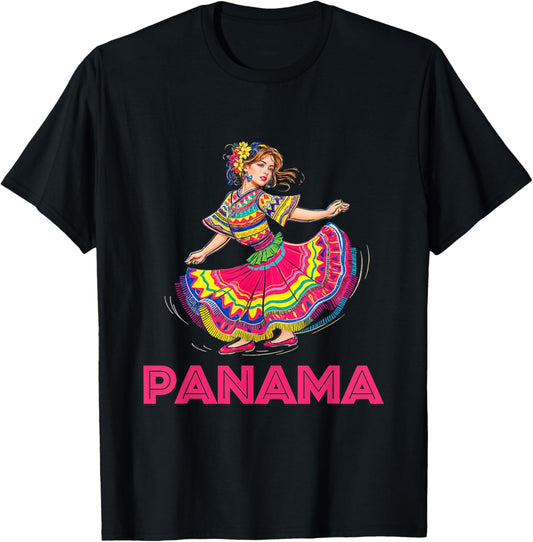 Panama Dance Girl Traditional Culture Panama Pride T-Shirt - T-Shirt | Black