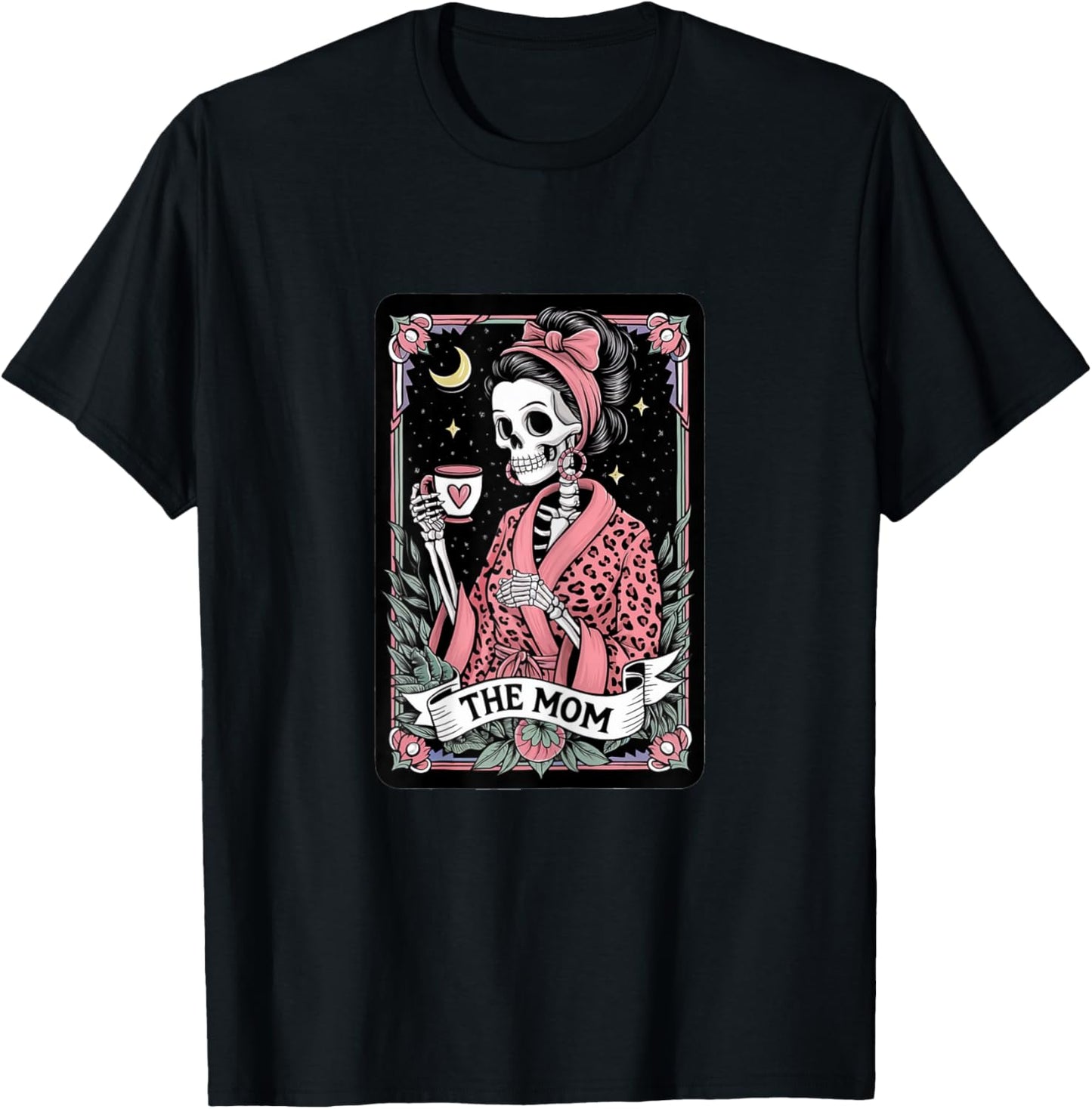 Gothic Tarot Cards Clothes The Mom Tarot Card Mama Graphic Vintage Goth Mommy Skeleton X-Small Black Short Sleeve T-Shirt - T-Shirt | Black