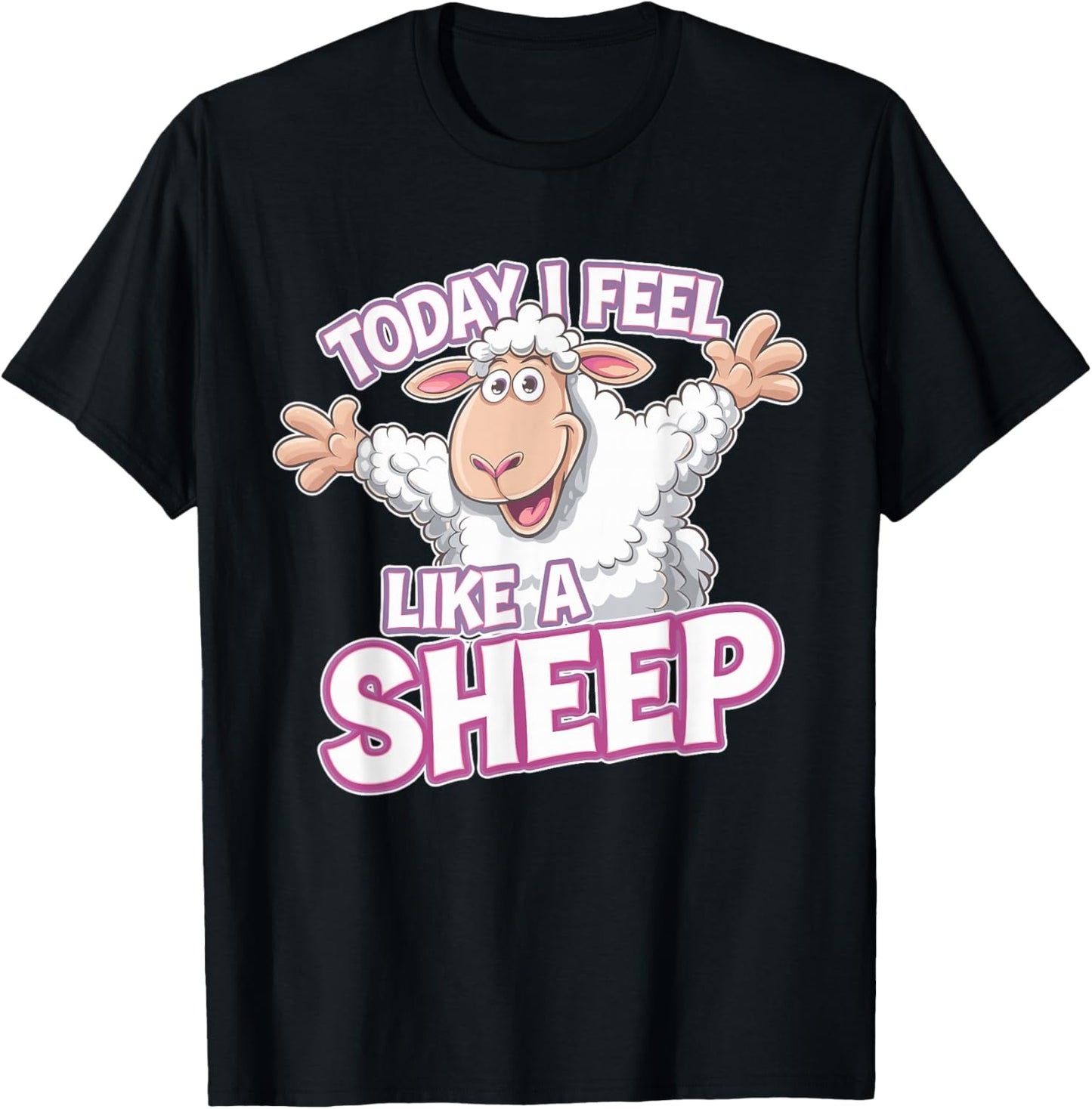 Childrens Today I feel like a Sheep Funny Farm Animal Humor T-Shirt - T-Shirt | Black