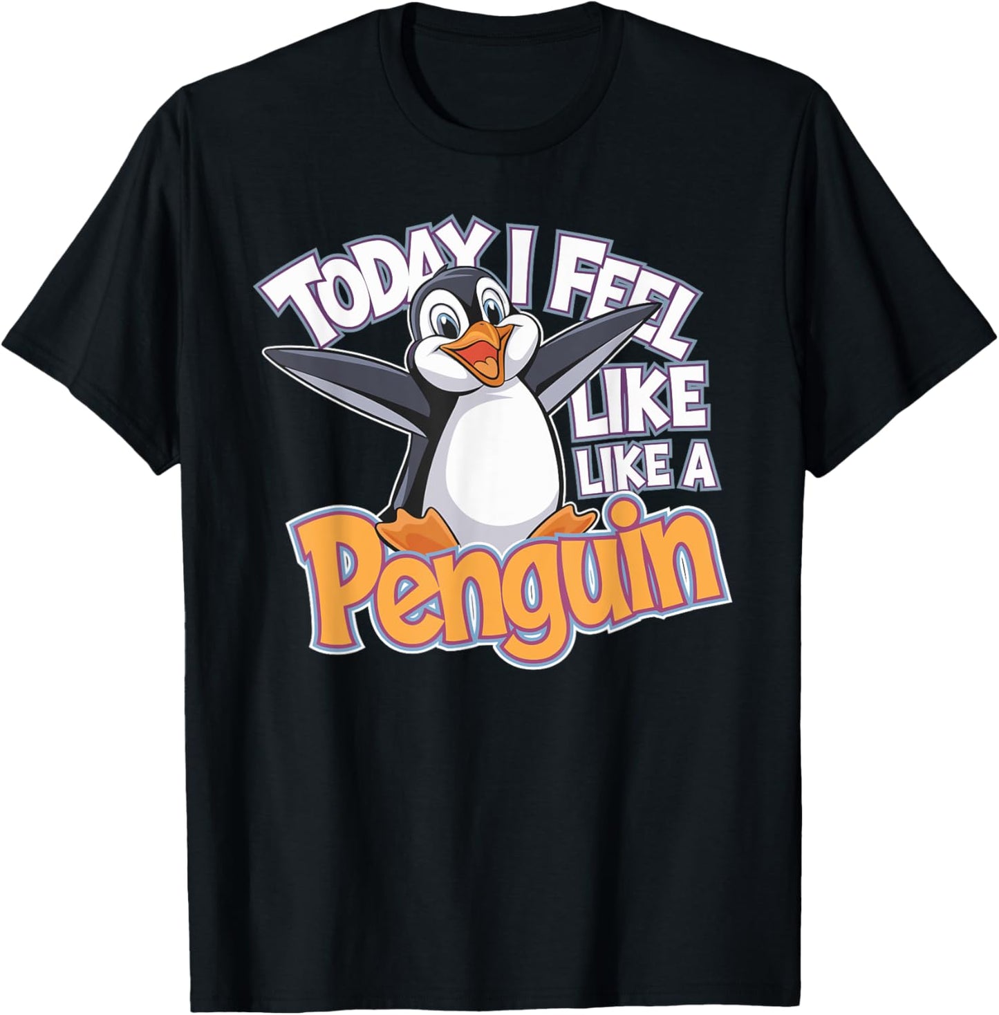 Childrens Today I feel like a Penguin | Kids Penguin T-Shirt - T-Shirt | Black