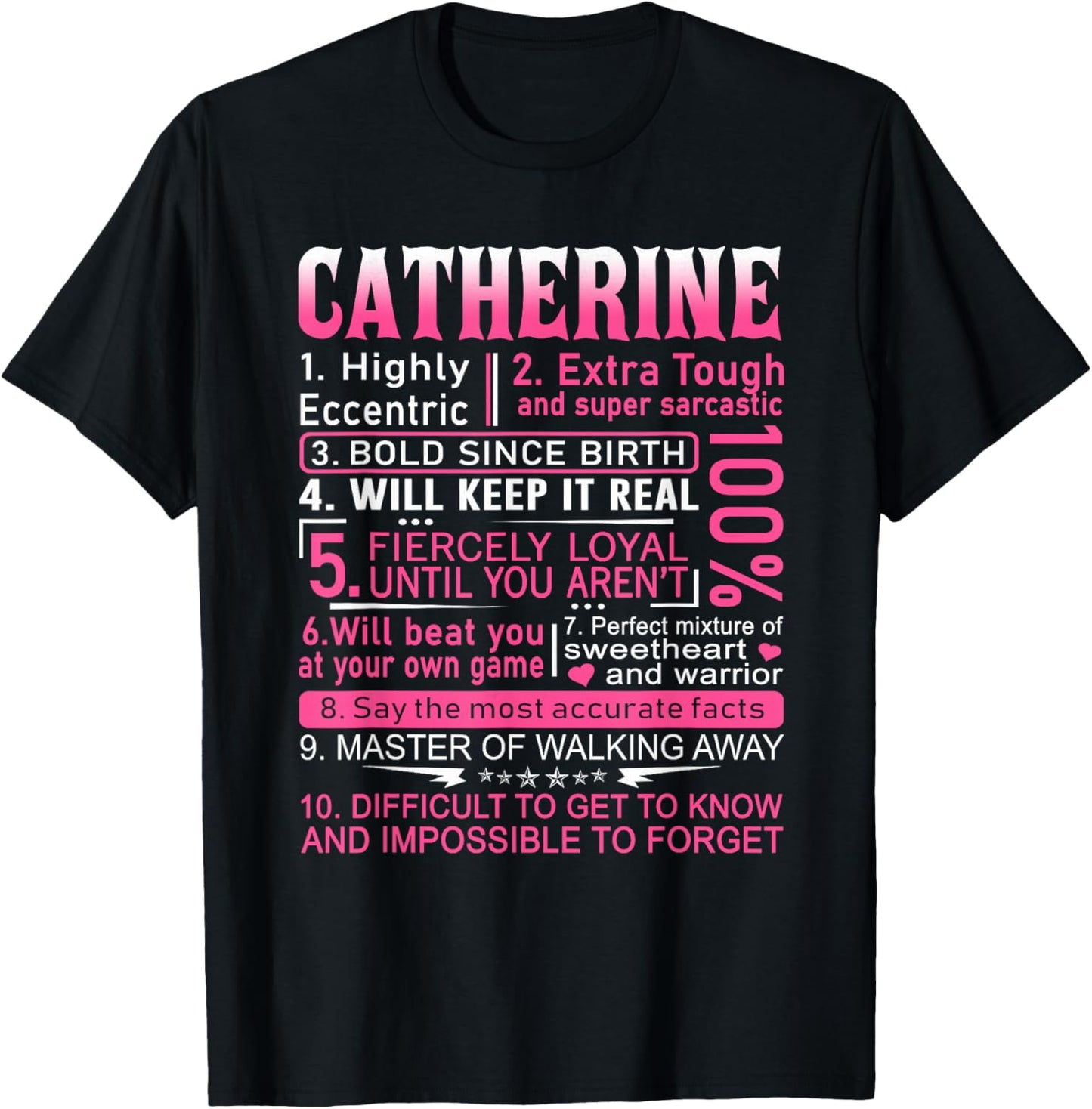 Catherine Name Shirt Personalized Catherine First Name T-Shirt - T-Shirt | Black