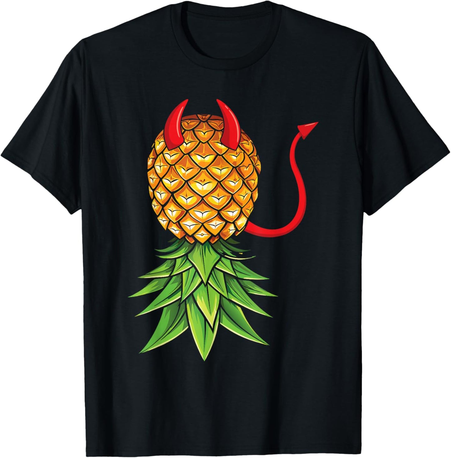 Halloween Devil Costume Upside Down Pineapple Swinger T-Shirt - T-Shirt | Black