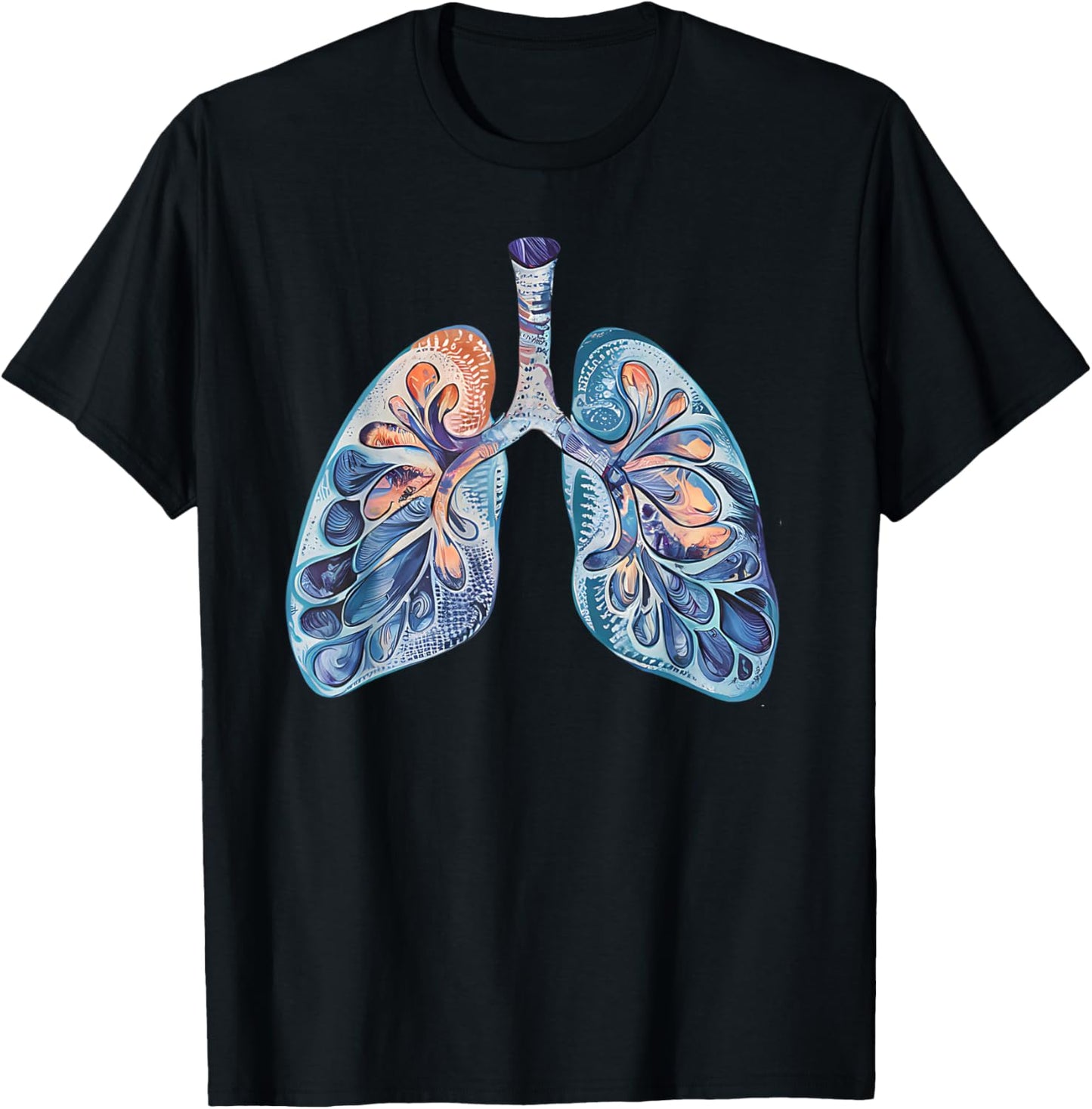 Anatomical Floral Lungs Graphic T-Shirt - T-Shirt | Black