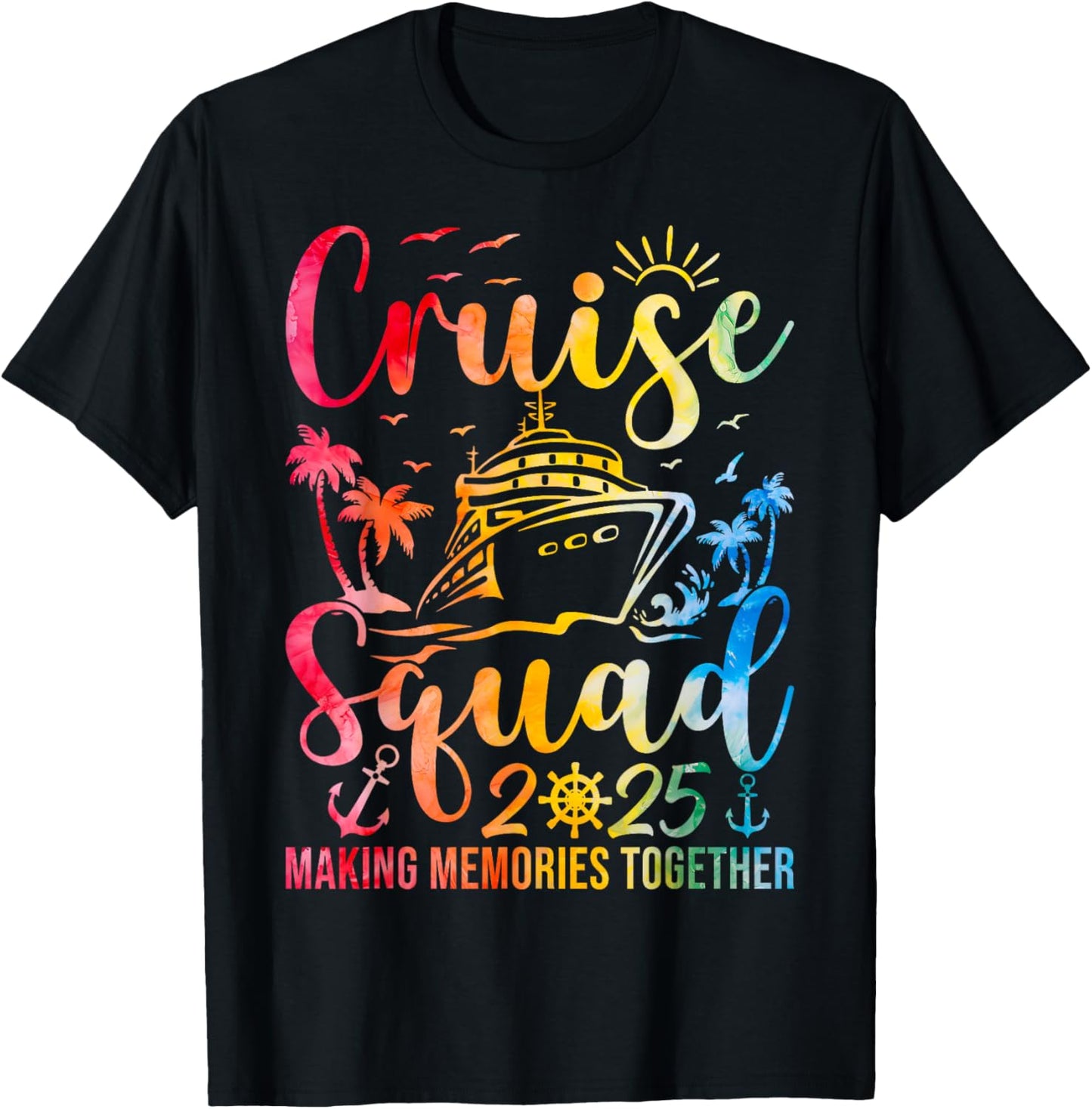 Cruise Squad 2025 Summer Vacation Matching Family Group T-Shirt - T-Shirt | Black