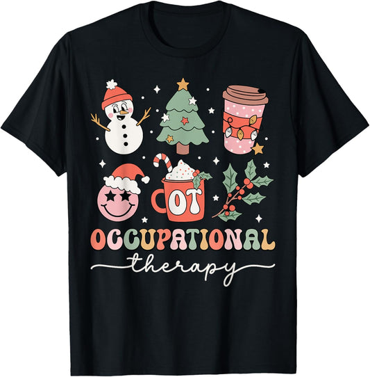 Occupational Therapy Therapist OTA OT Assistant Christmas T-Shirt - T-Shirt | Black