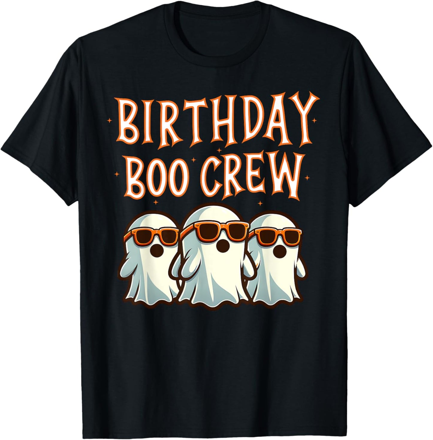 Birthday Boo Crew Matching Halloween Birthday Party Ghosts T-Shirt - T-Shirt | Black