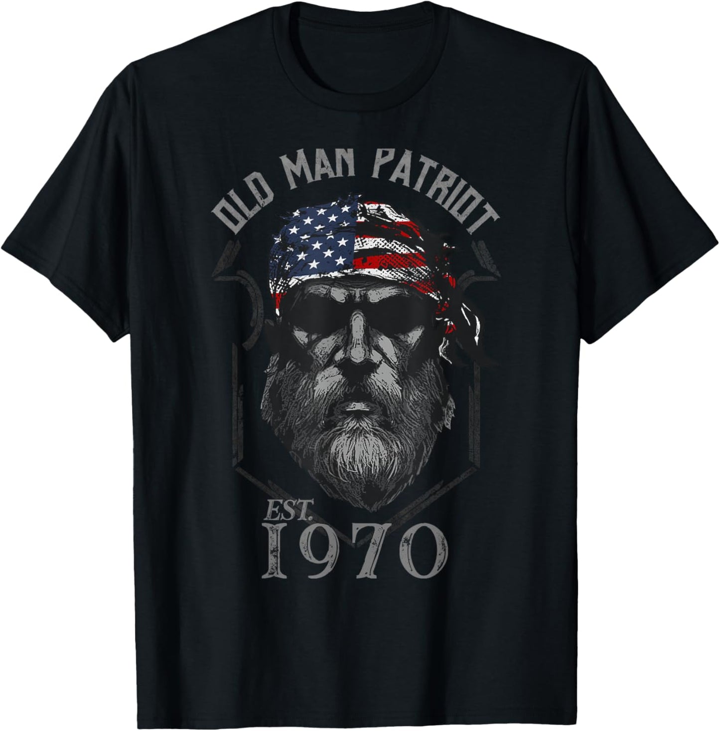 1970 Old Man Patriot T-Shirt - T-Shirt | Black