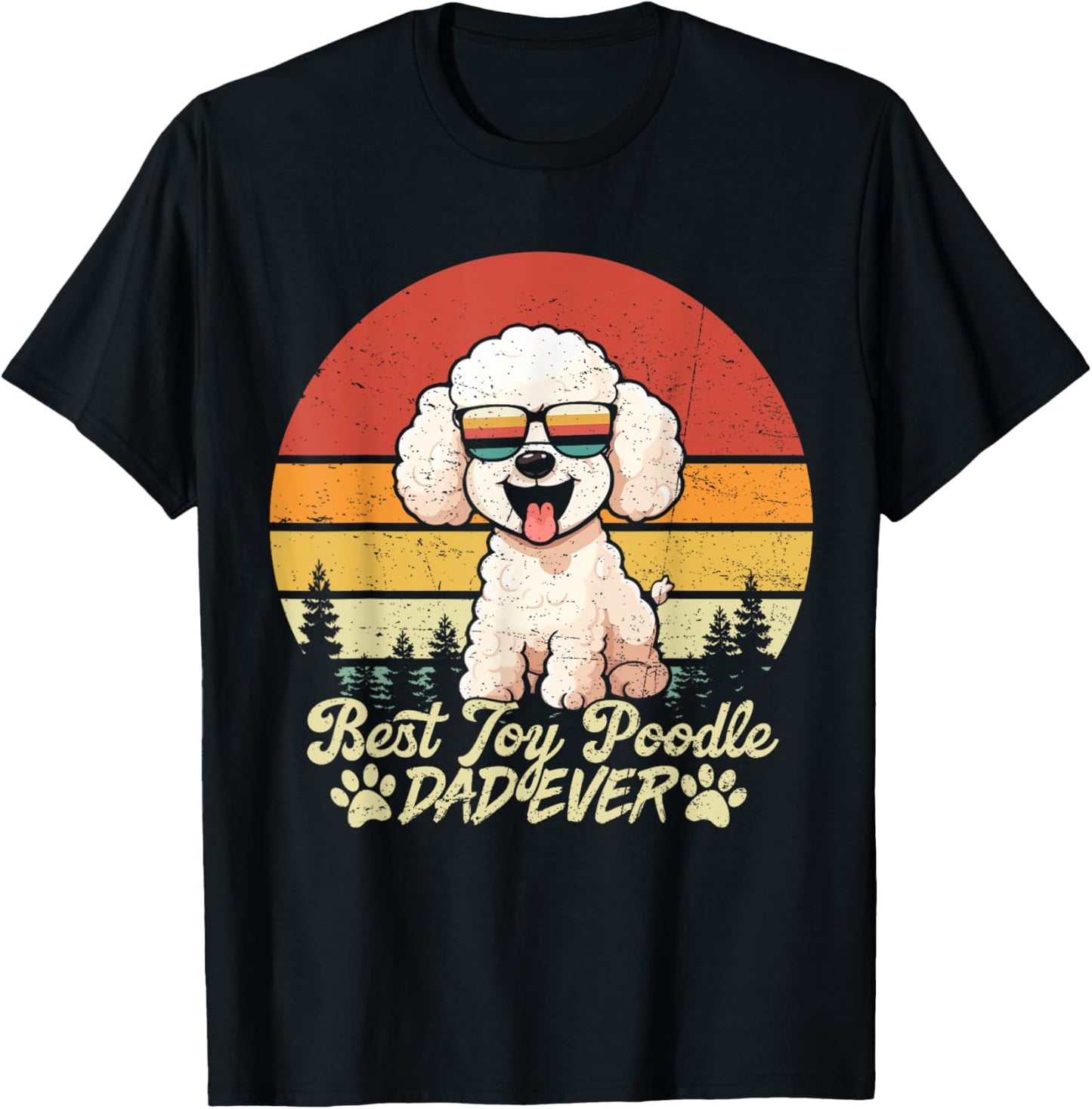 Best White Toy Poodle Dad Ever Vintage Dog Fathers Day Women T-Shirt - T-Shirt | Black