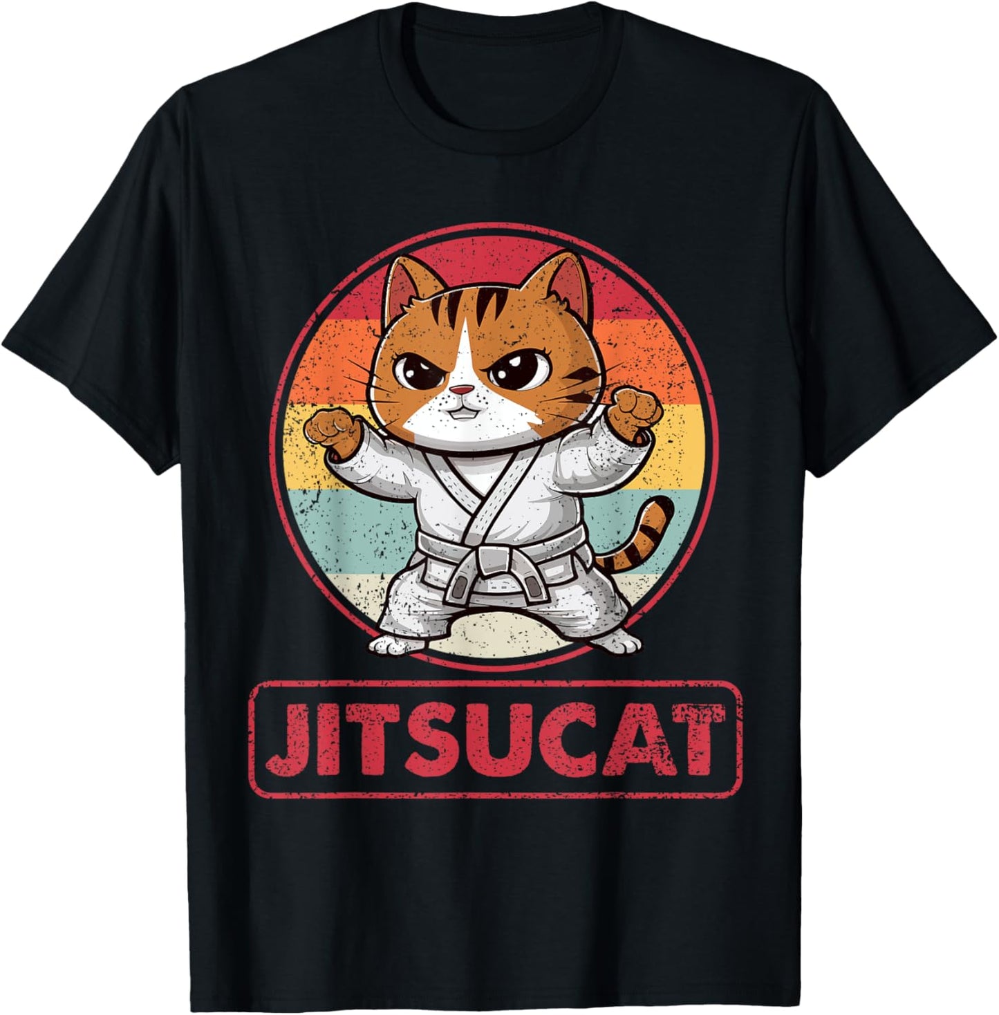 Jiu Jitsu Cat Lover Kitten Brazilian BJJ Martial Arts MMA Men Women Kids T-Shirt - T-Shirt | Black