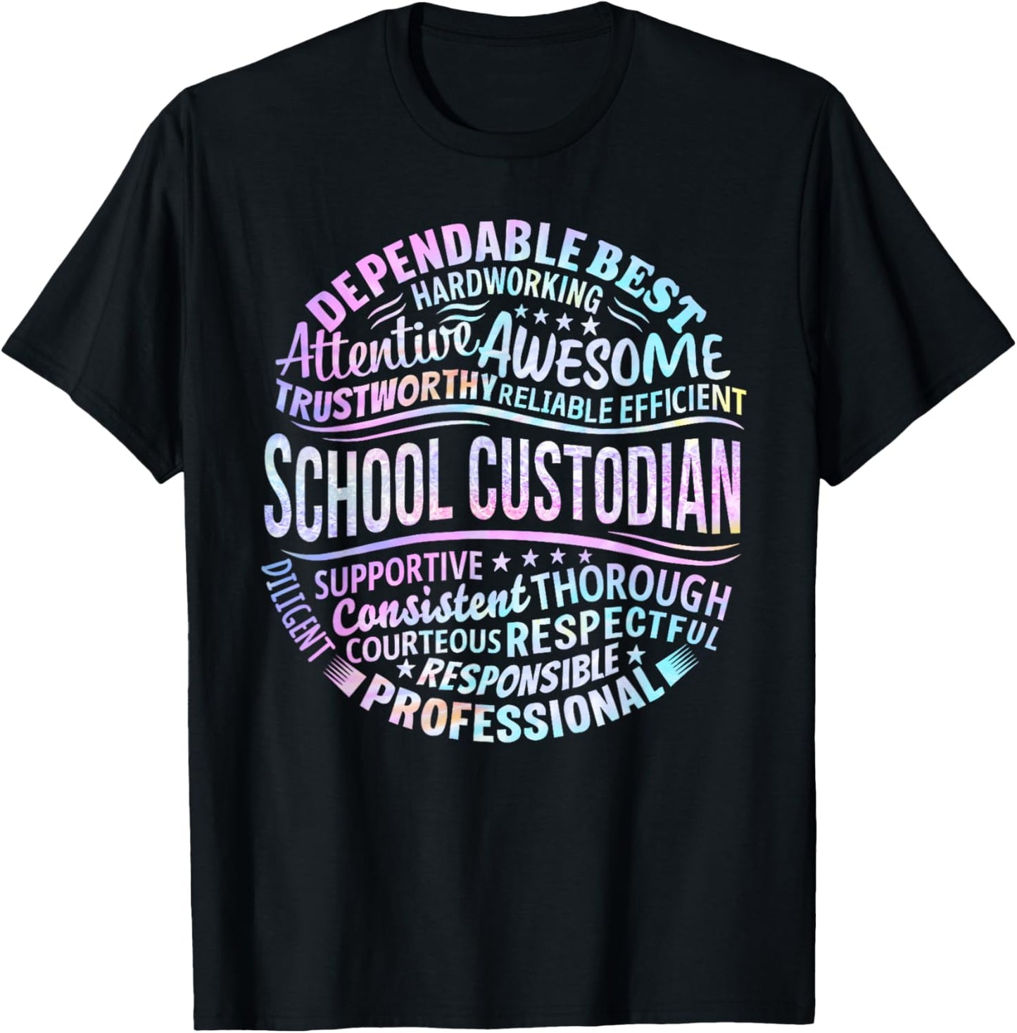 School Custodian Janitor Funny Appreciation Gift T-Shirt - T-Shirt | Black