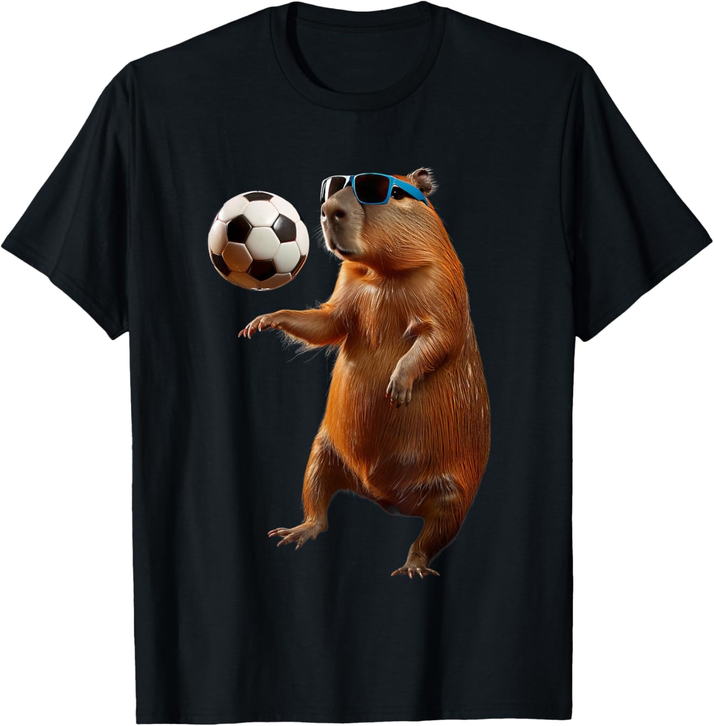 Capybara Soccer T-Shirt - T-Shirt | Black