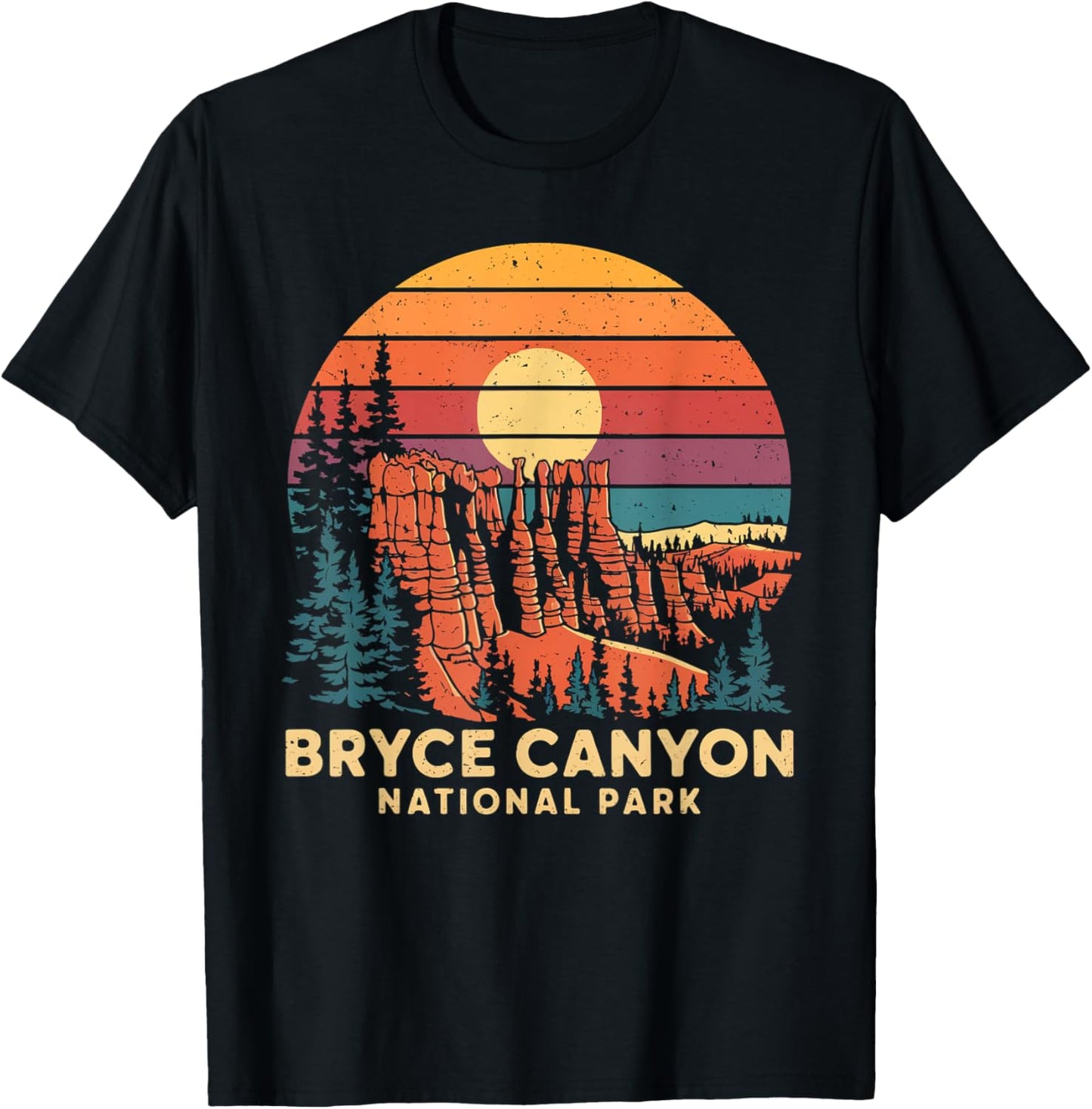 Bryce Canyon National Park Vintage Utah Hoodoos Hiking T-Shirt - T-Shirt | Black