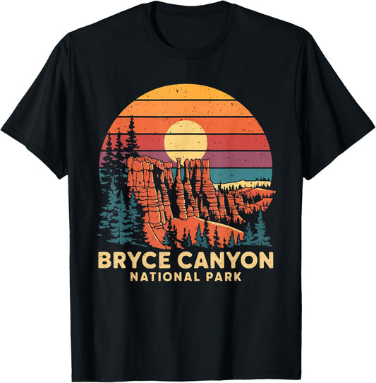 Bryce Canyon National Park Vintage Utah Hoodoos Hiking T-Shirt - T-Shirt | Black