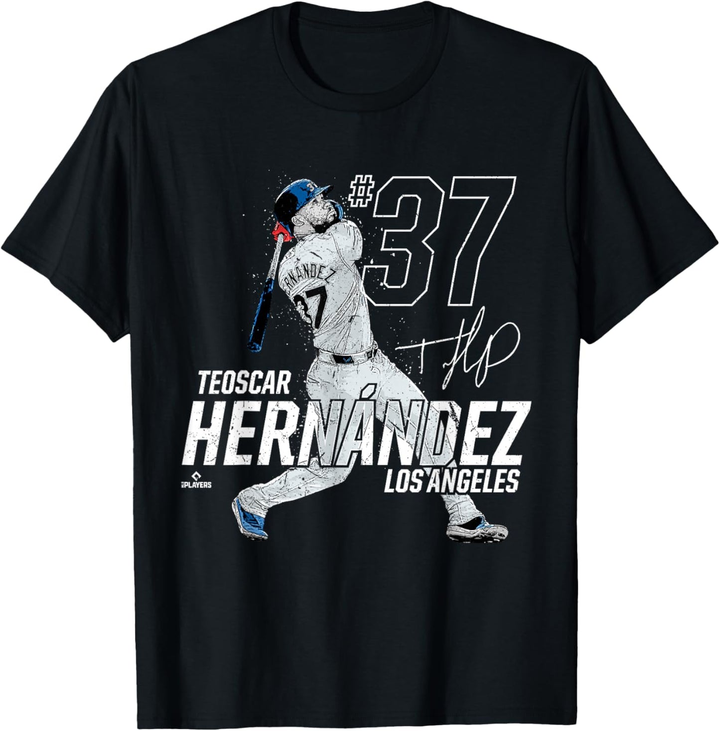 Dynamic Pose Teoscar Hernandez Los Angeles Baseball MLBPA T-Shirt - T-Shirt | Black