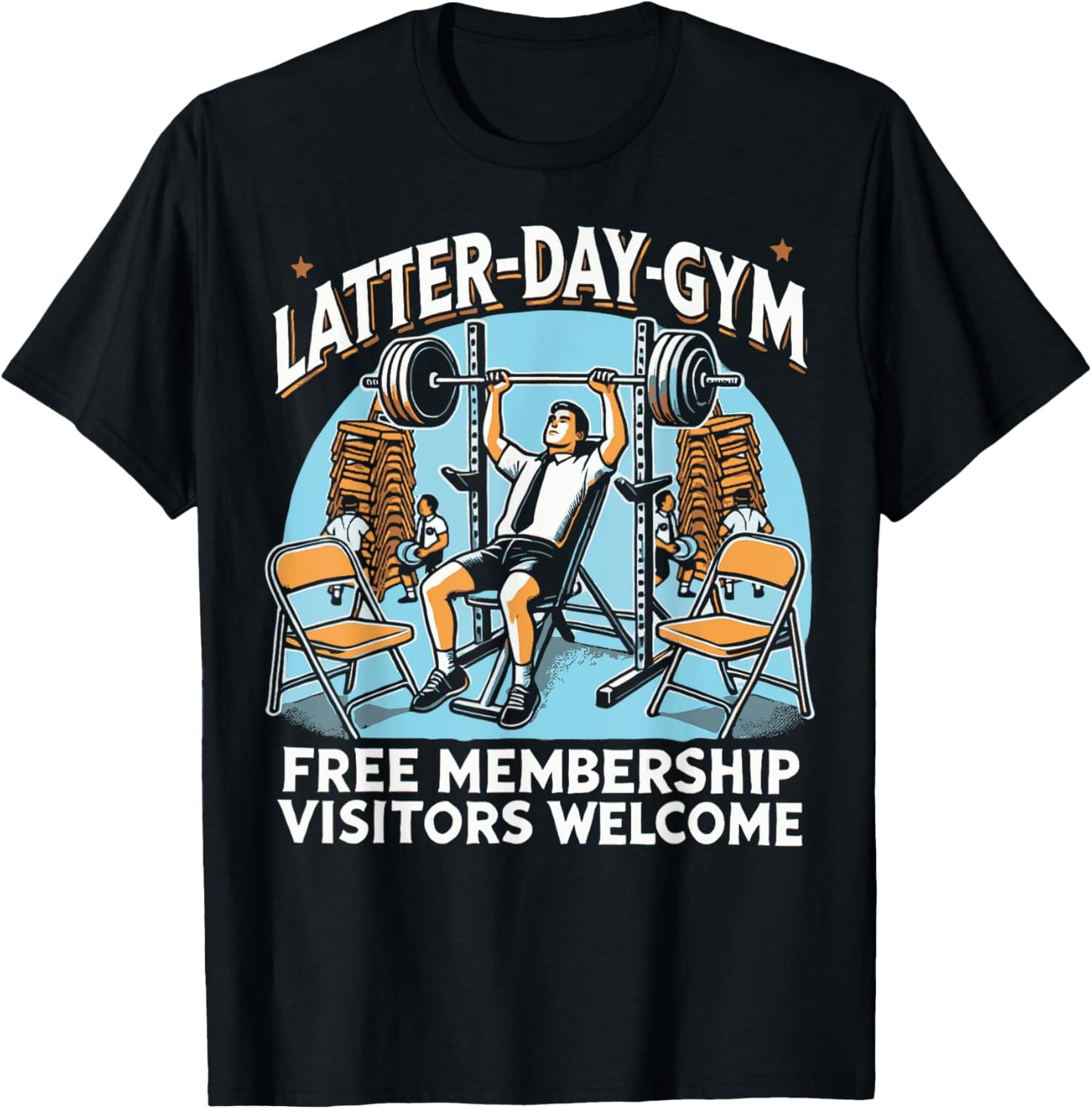 Latter-Day Gym Missionary LDS Church Funny Mormon T-Shirt - T-Shirt | Black