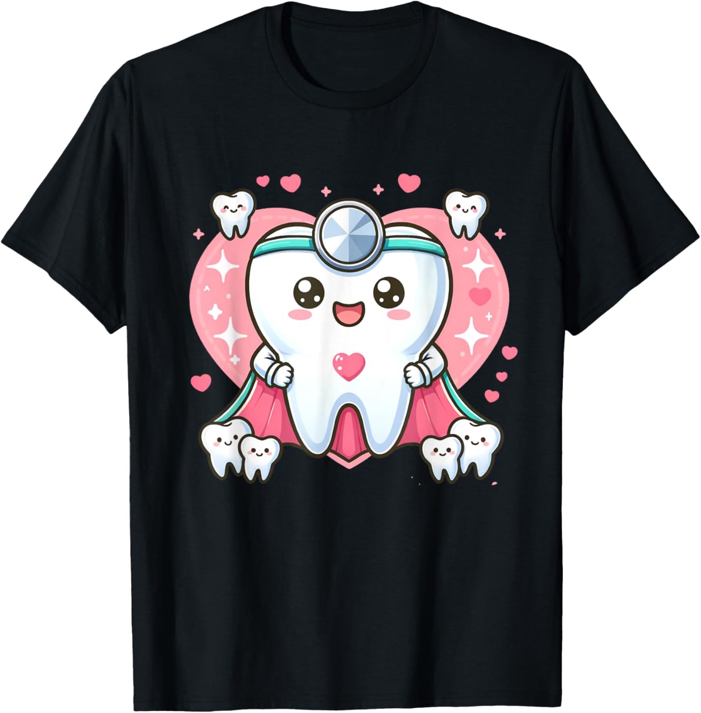 Cute Super Hero Dentist Superhero Tooth Doctor T-Shirt - T-Shirt | Black