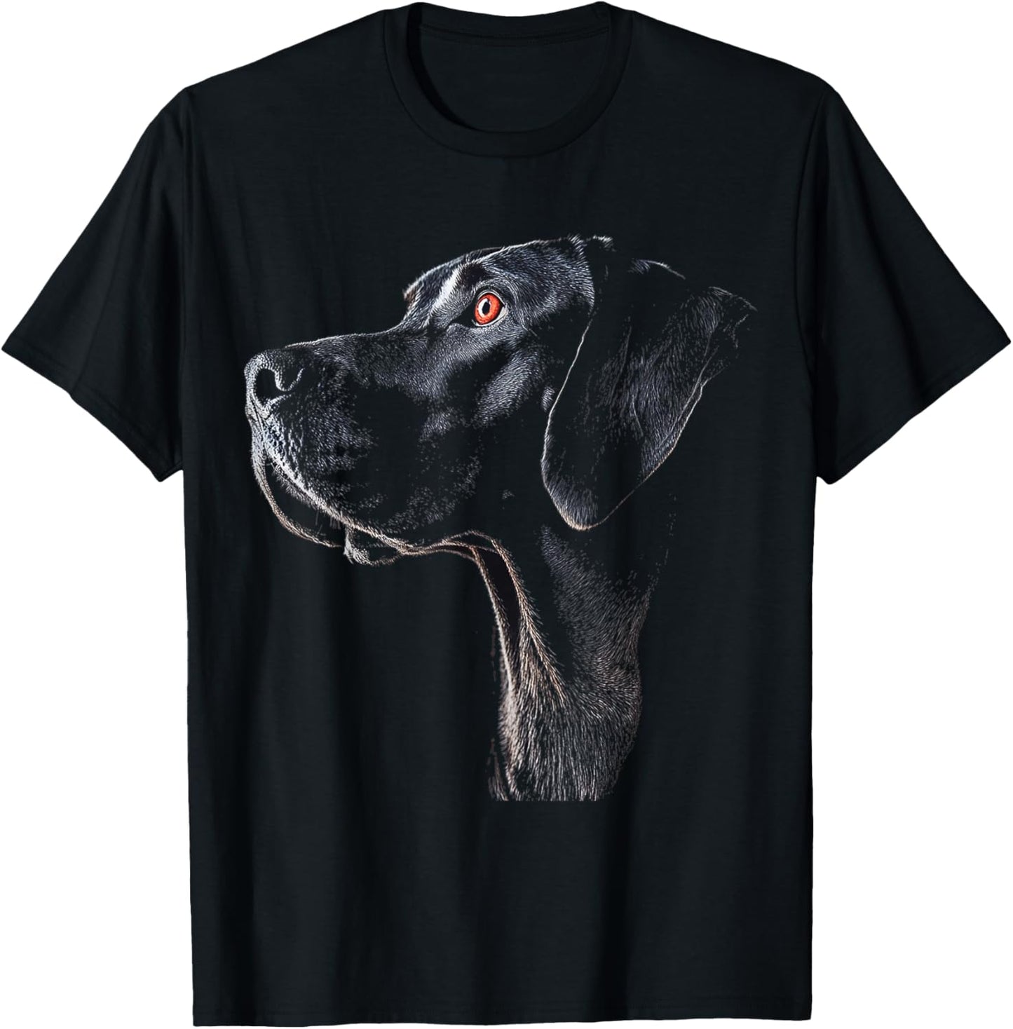 Great Dane Dog Motif Pet Illustration Great Dane Men Women Kids T-Shirt - T-Shirt | Black