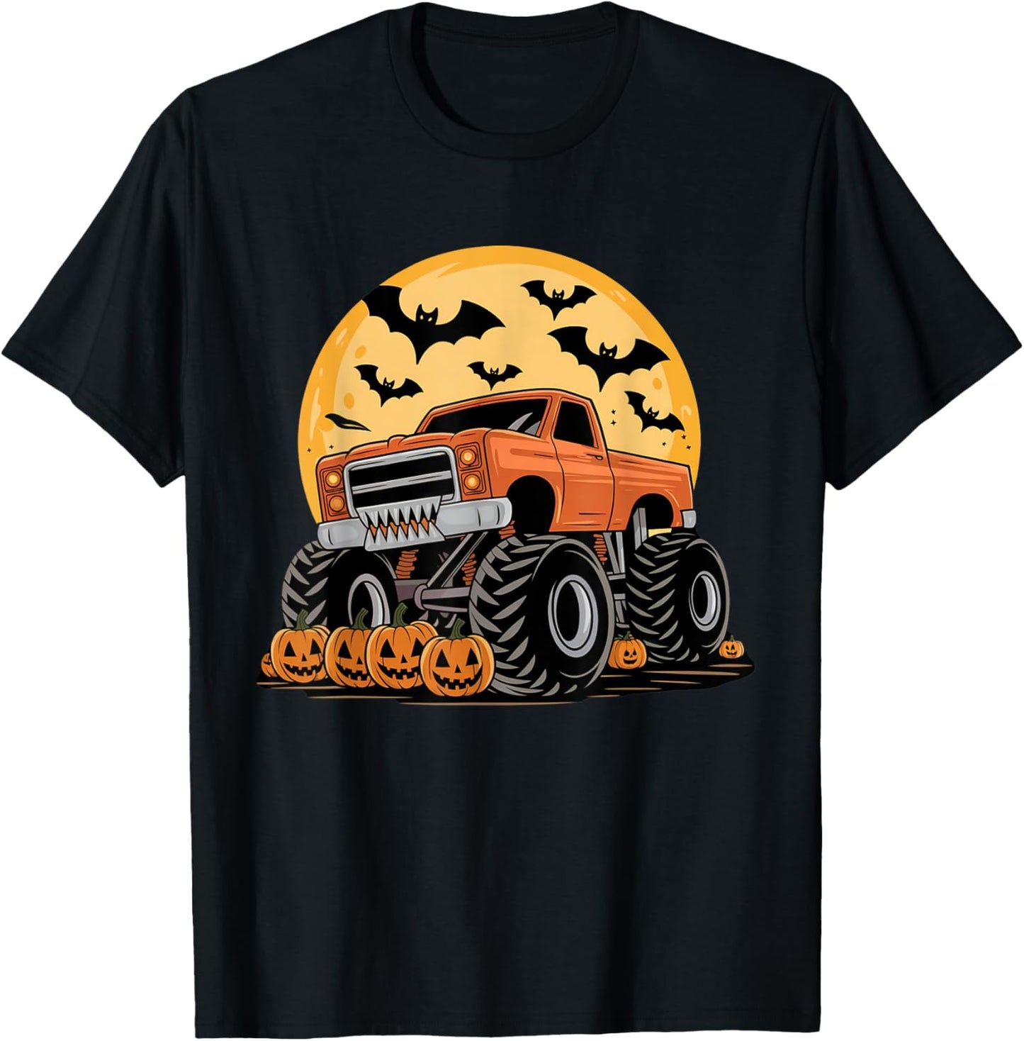Halloween Shirts for Kids Boys Monster Truck Pumpkins T-Shirt - T-Shirt | Black