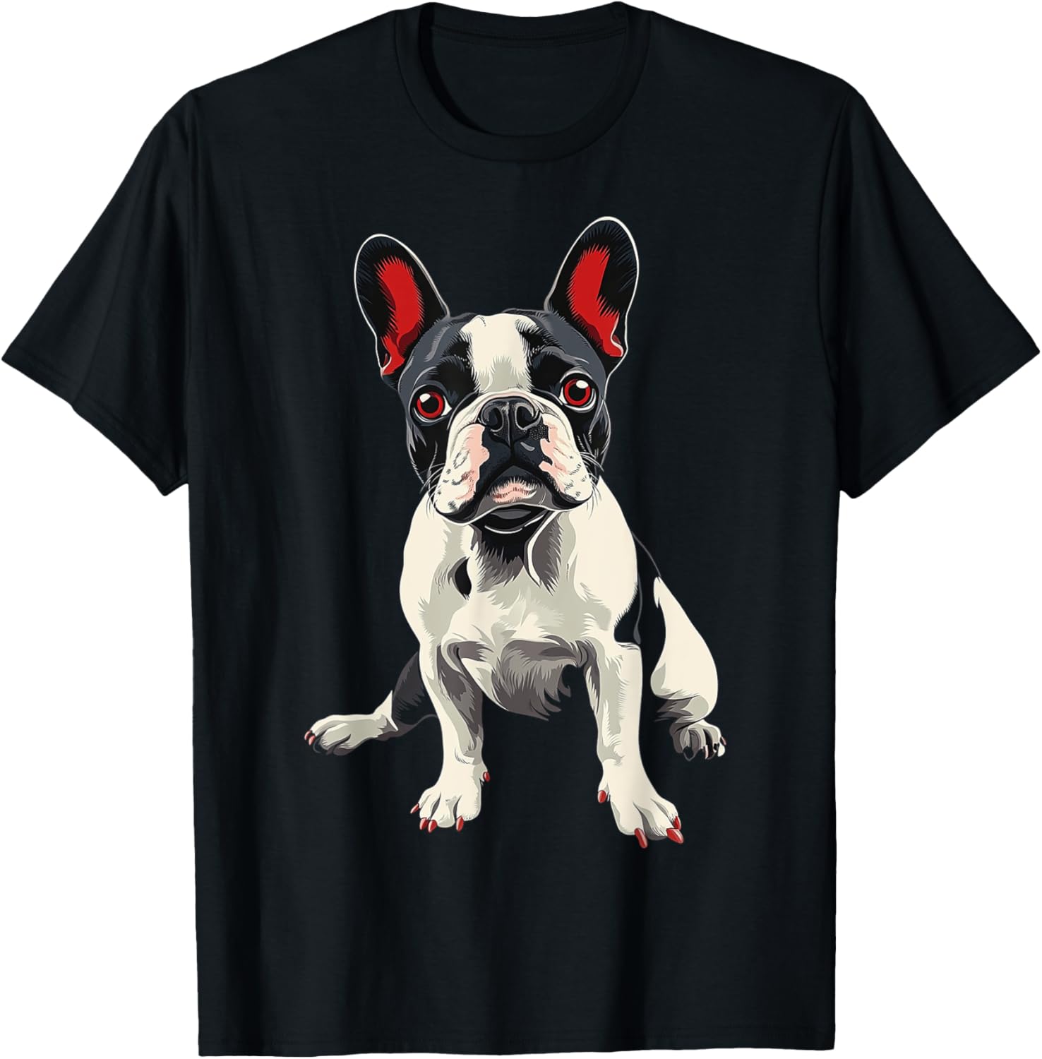 French Bulldog Dog Motif Pet Artwork French Bulldog T-Shirt - T-Shirt | Black