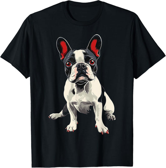 French Bulldog Dog Motif Pet Artwork French Bulldog T-Shirt - T-Shirt | Black