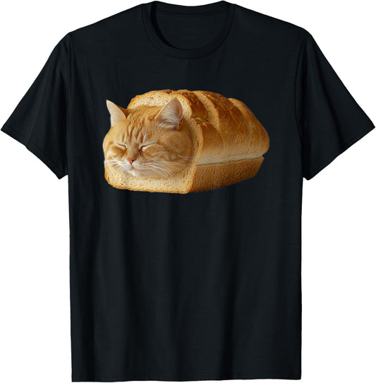 Bread Cat Loaf Funny Cat Bakery T-Shirt - T-Shirt | Black