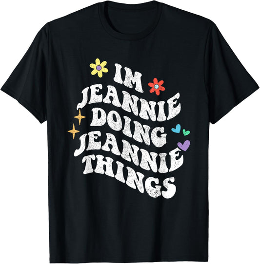 Retro Groovy Im Jeannie Doing Jeannie Things Funny Mother's T-Shirt - T-Shirt | Black