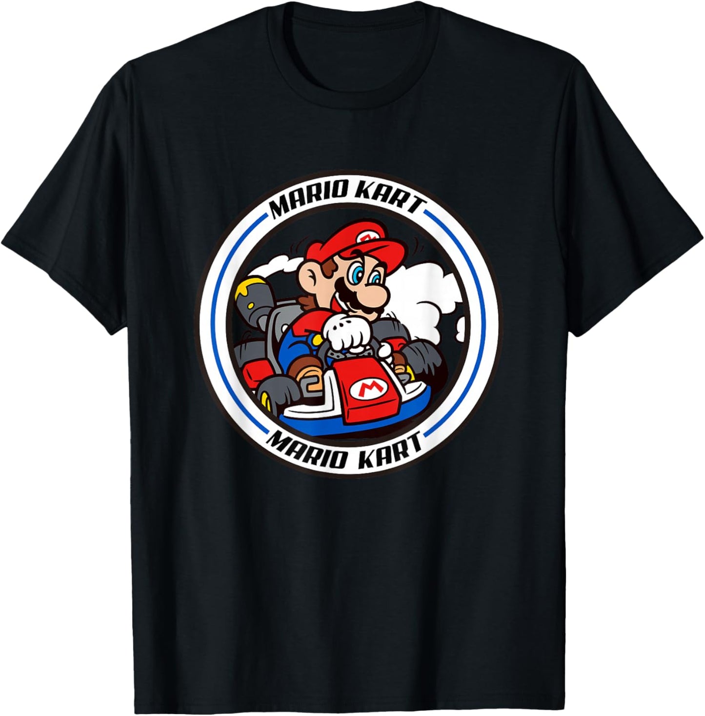 Mario Kart Speed Racer Classic Mario Circle T-Shirt - T-Shirt | Black
