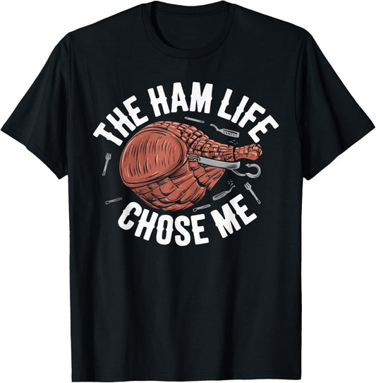 Funny Ham Meat Pig Farmer Pork Food Lover Foodie T-Shirt - T-Shirt | Black