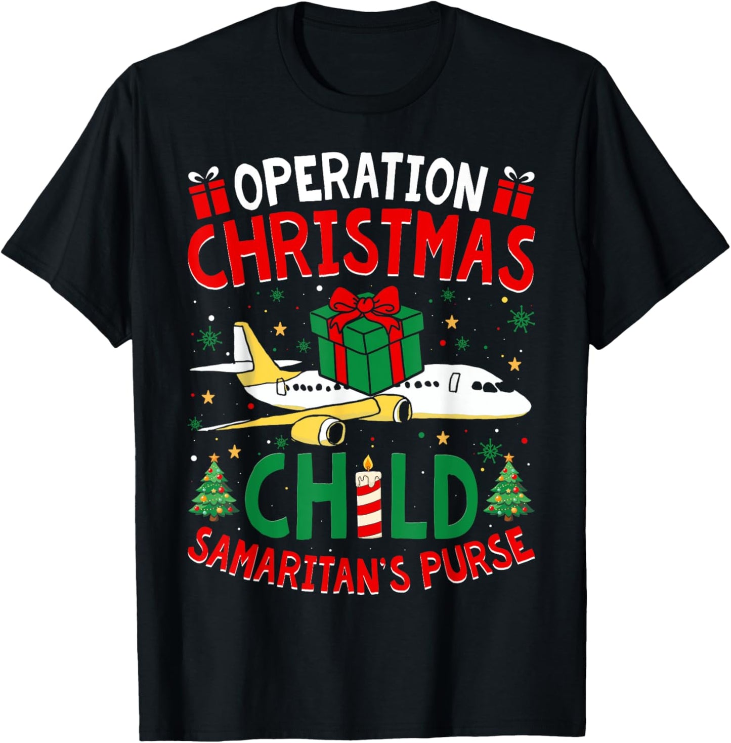 Funny Operation Christmas Child Family Matching Ugly Xmas T-Shirt - T-Shirt | Black