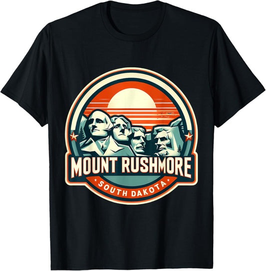 Mount Rushmore South Dakota Souvenir Memorabilia Vintage Sun T-Shirt - T-Shirt | Black