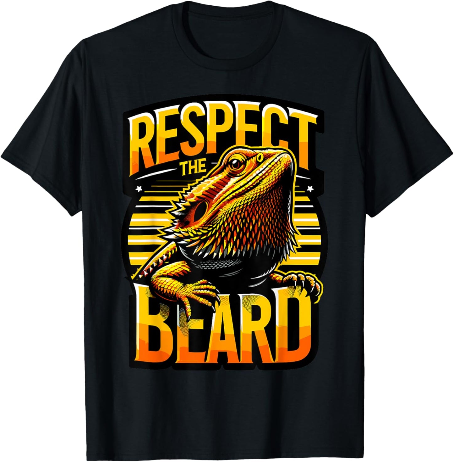 Bearded Dragon Respect the Beard T-Shirt - T-Shirt | Black