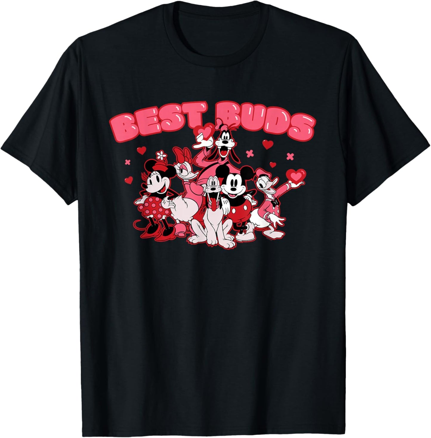 Disney Mickey & Friends Valentine's Day Best Buds Matching T-Shirt - T-Shirt | Black