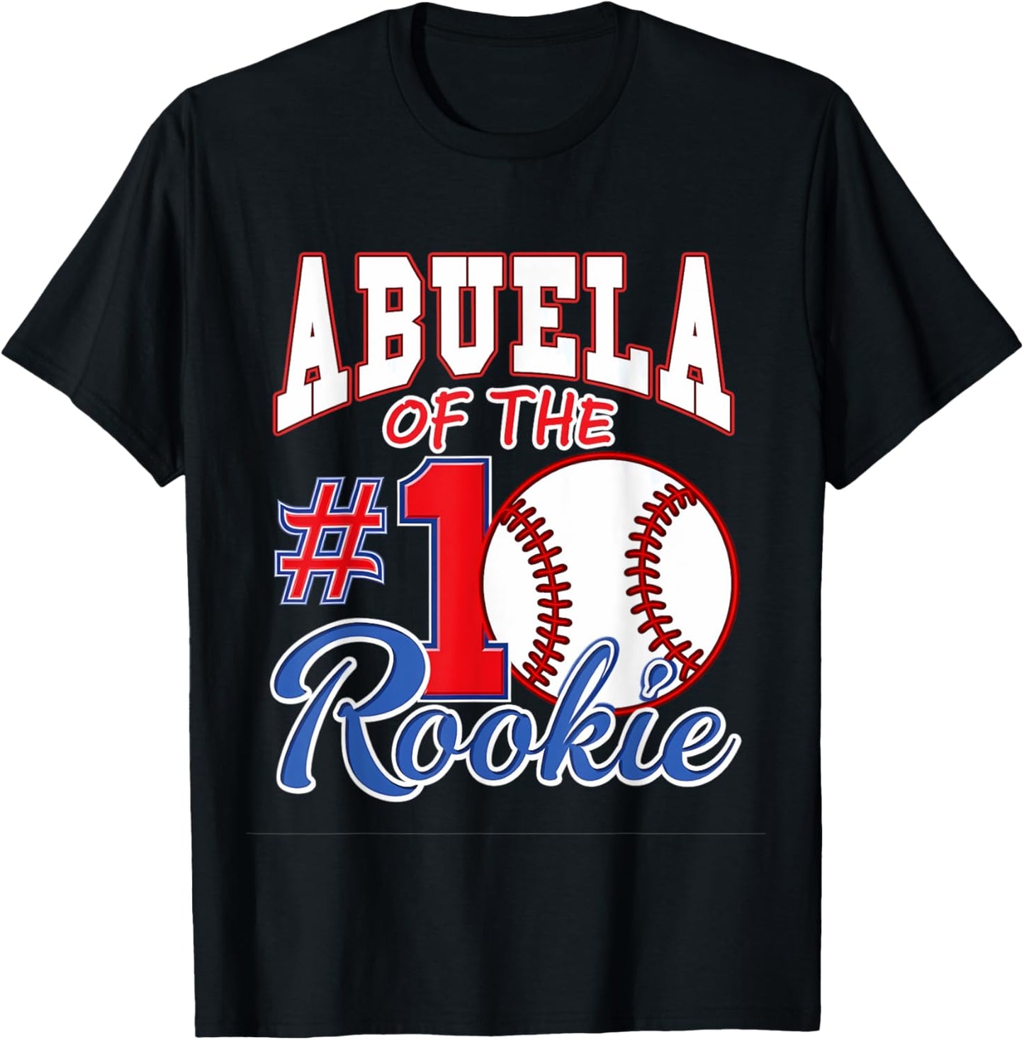 Retro Grandma Abuela Of The Number 1 Rookie Baseball T-Shirt - T-Shirt | Black