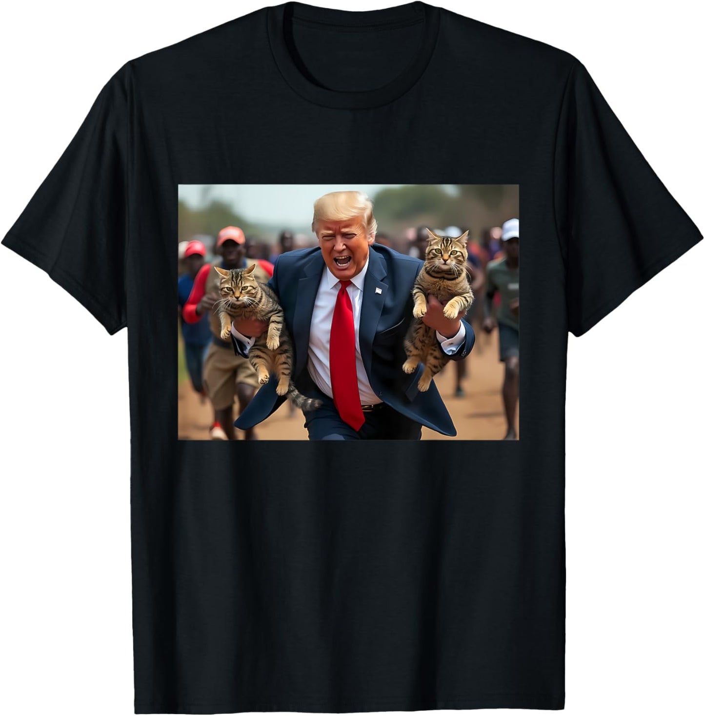 Make Cats Safe Again - Trump Holding Cat - Pets For Trump Women T-Shirt - T-Shirt | Black