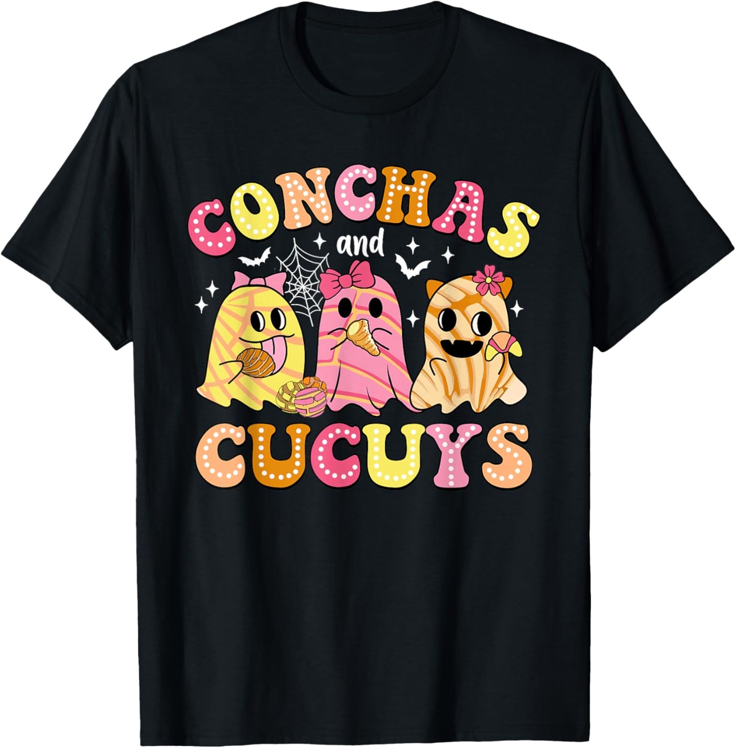Conchas And Cucuys Ghost Mexican Spanish Halloween T-Shirt - T-Shirt | Black