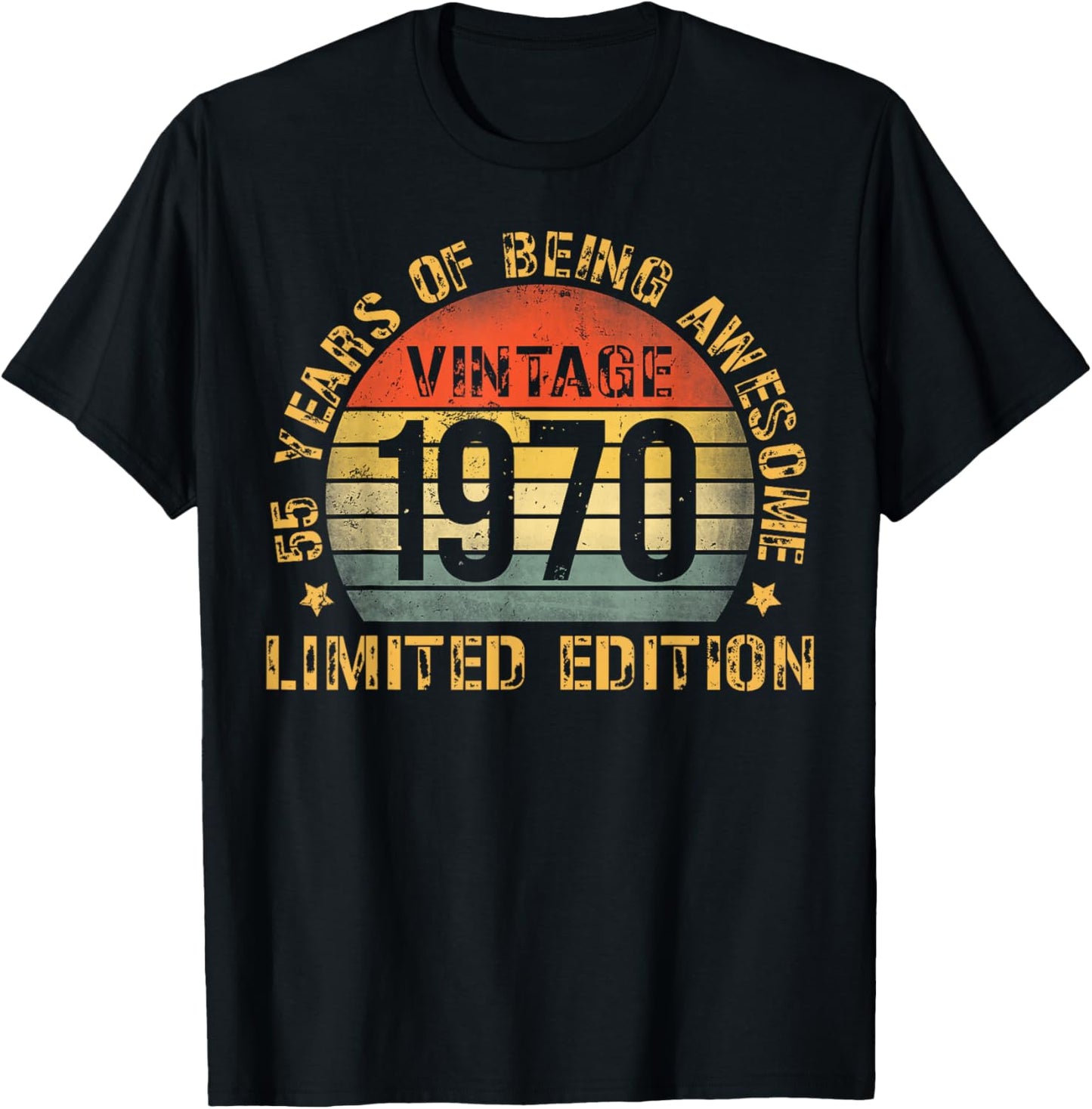 55 Year Birthday Decorations Men Gag 55yr 1970 55th Birthday T-Shirt - T-Shirt | Black