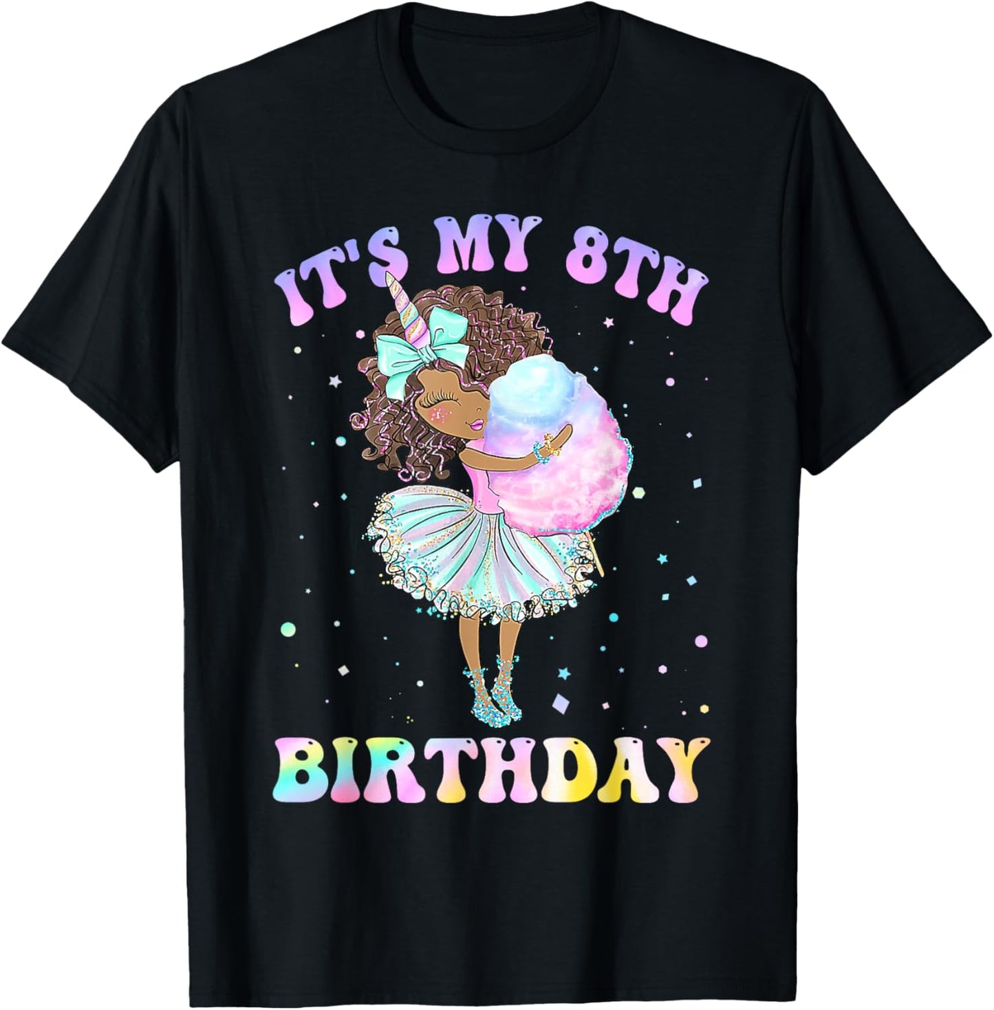 It's My 8th Birthday Black Girl 8 Years Old Melanin Kids T-Shirt - T-Shirt | Black