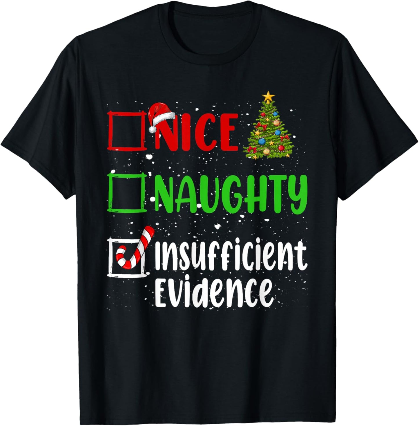 Nice Naughty List Funny Christmas List -Adults Black Small T-Shirt - T-Shirt | Black